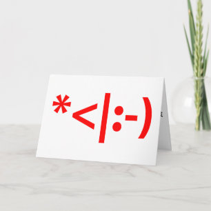 Christmas Elf Emoticon Xmas ASCII Text Art Holiday Card