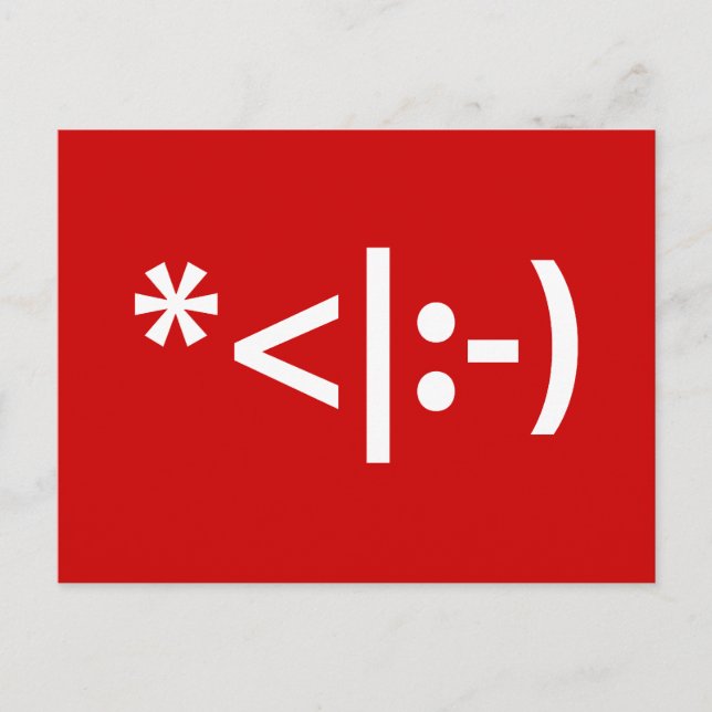 Christmas Elf Emoticon Xmas ASCII Text Art Holiday Postcard (Front)
