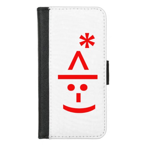 Christmas Elf Emoticon Xmas ASCII Text Art iPhone 87 Wallet Case