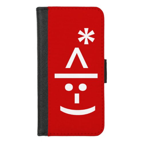 Christmas Elf Emoticon Xmas ASCII Text Art iPhone 87 Wallet Case