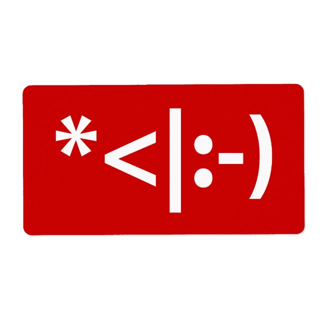 Christmas Elf Emoticon Xmas ASCII Text Art Label (Front)