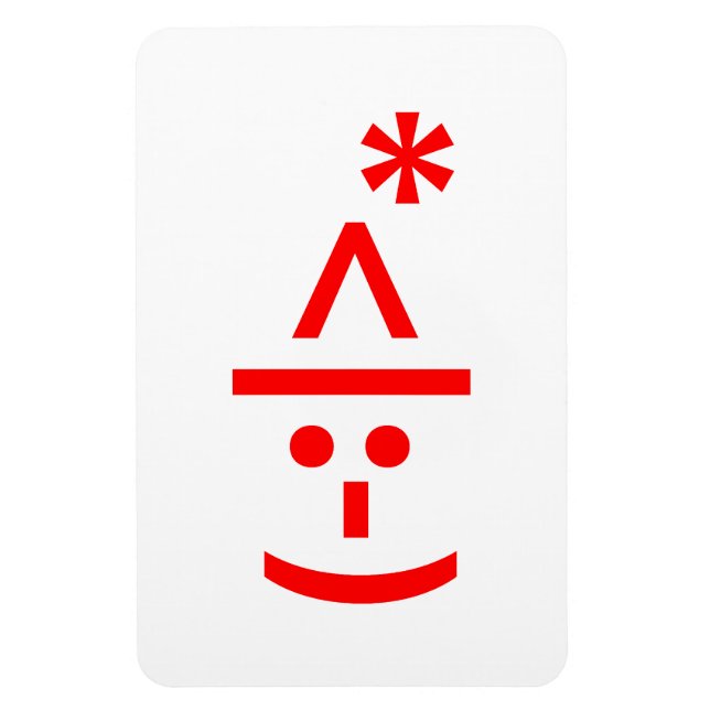 Christmas Elf Emoticon Xmas ASCII Text Art Magnet (Vertical)