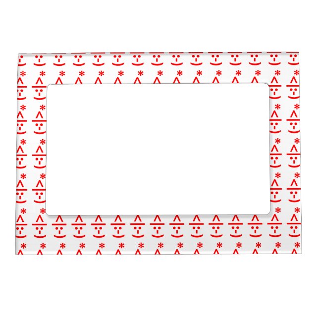 Christmas Elf Emoticon Xmas ASCII Text Art Magnetic Frame (Front)
