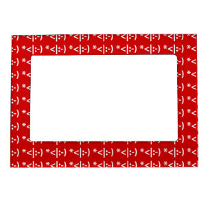 Christmas Elf Emoticon Xmas ASCII Text Art Magnetic Photo Frame