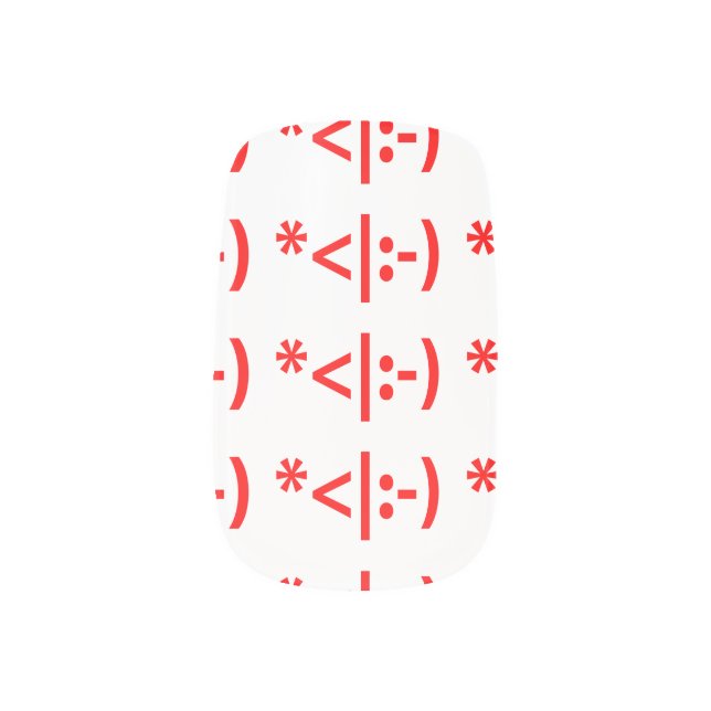 Christmas Elf Emoticon Xmas ASCII Text Art Minx Nail Art (Left Thumb)