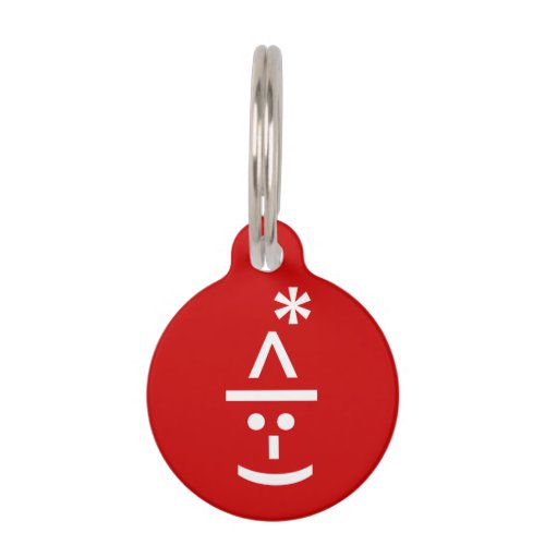 Christmas Elf Emoticon Xmas ASCII Text Art Pet ID Tag