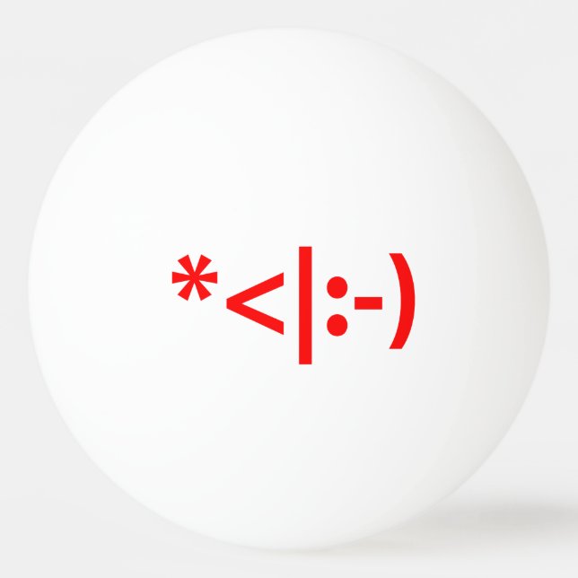 Christmas Elf Emoticon Xmas ASCII Text Art Ping-Pong Ball (Back)