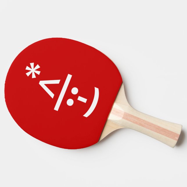 Christmas Elf Emoticon Xmas ASCII Text Art Ping-Pong Paddle (Side)