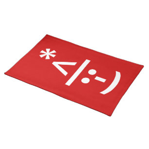 Christmas Elf Emoticon Xmas ASCII Text Art Placemat
