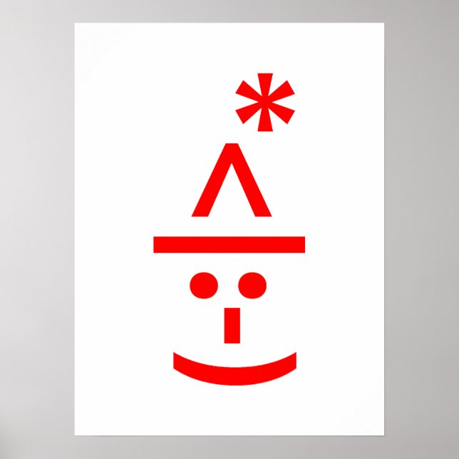 Christmas Elf Emoticon Xmas ASCII Text Art Poster (Front)