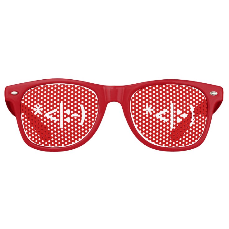 Christmas Elf Emoticon Xmas ASCII Text Art Retro Sunglasses Zazzle