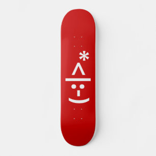 Christmas Elf Emoticon Xmas ASCII Text Art Skateboard Deck