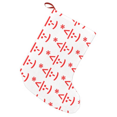 Christmas Elf Emoticon Xmas ASCII Text Art Small Christmas Stocking