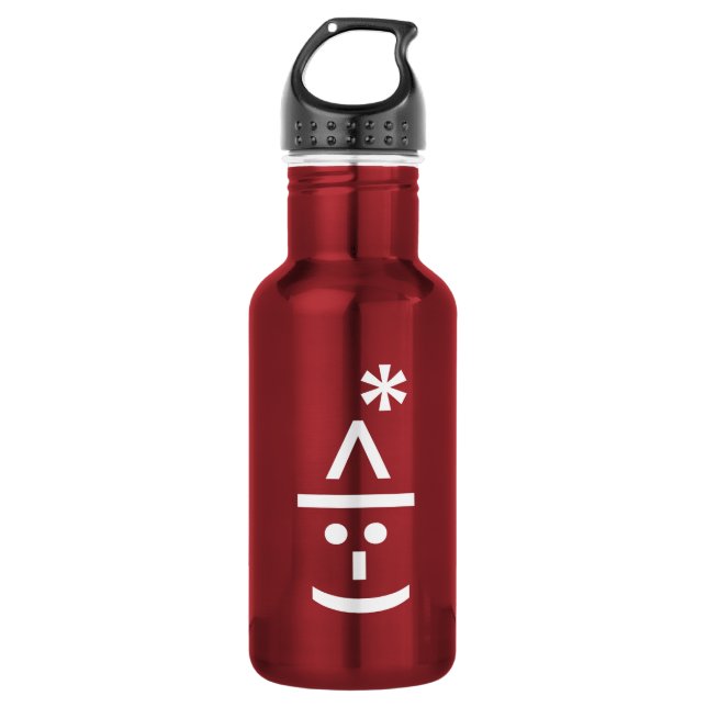 Christmas Elf Emoticon Xmas ASCII Text Art Stainless Steel Water Bottle (Front)
