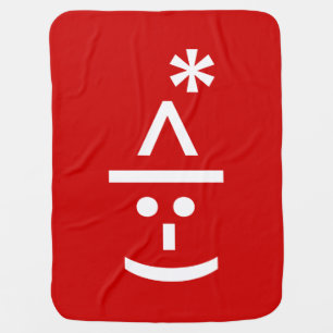 Christmas Elf Emoticon Xmas ASCII Text Art Stroller Blanket