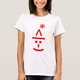 Christmas Elf Emoticon Xmas ASCII Text Art T-Shirt
