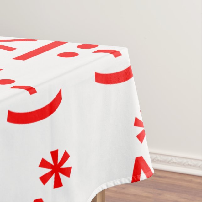Christmas Elf Emoticon Xmas ASCII Text Art Tablecloth (In Situ)