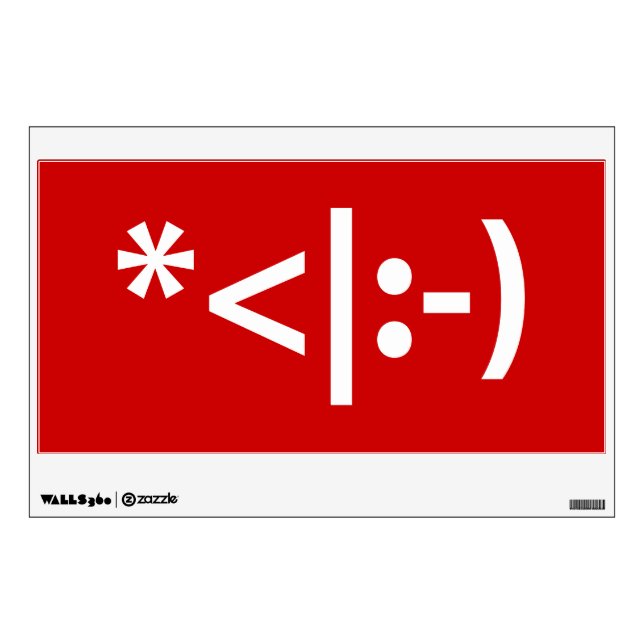 Christmas Elf Emoticon Xmas ASCII Text Art Wall Decal (Front)