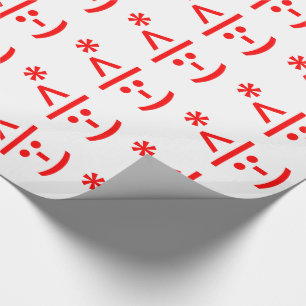 Christmas Elf Emoticon Xmas ASCII Text Art Wrapping Paper
