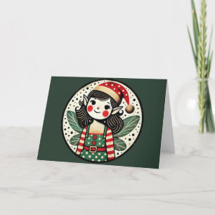 Christmas Elf Fairy Girl Card