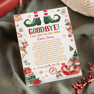 Christmas Elf Farewell Goodbye Letter Card