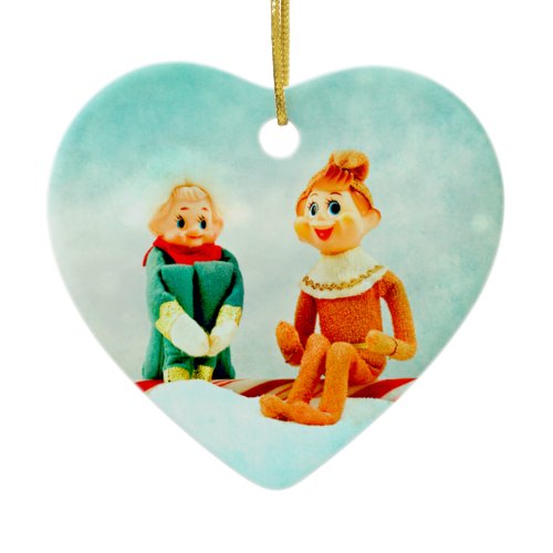 Christmas Elf First Date Ceramic Ornament