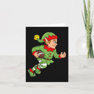 Christmas Elf Football Running Back Boys Kids Fami Card