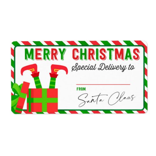 Christmas Elf From Santa Gift Sticker