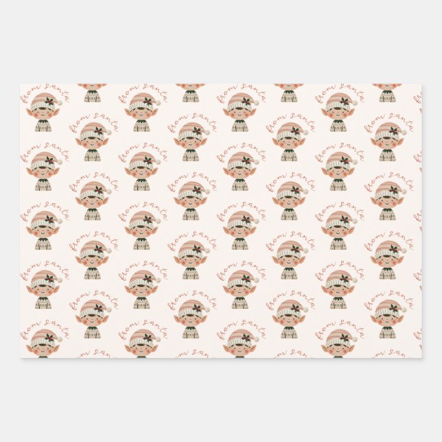 Christmas Elf From Santa Wrapping Paper Sheets (Front)