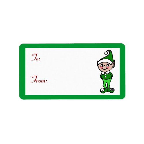 Christmas Elf Gift Tag Labels