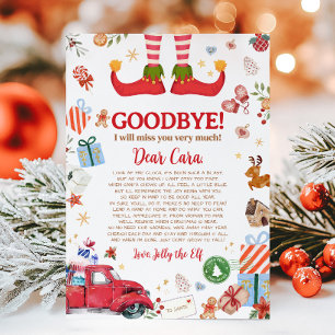 Christmas Elf Goodbye Letter Card