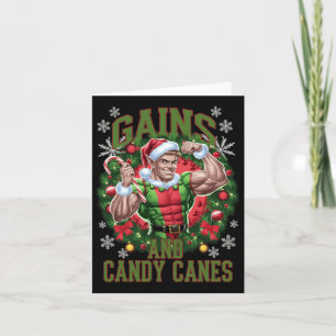 Christmas Elf Gym Workout Gains And Candy Canes 1 Card