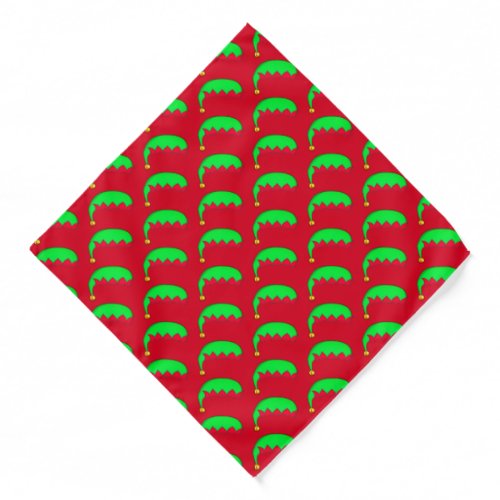Christmas elf hat pattern on red bandana