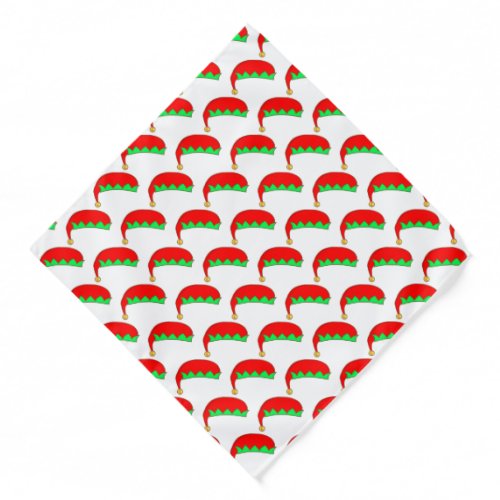 Christmas elf hat pattern on white bandana