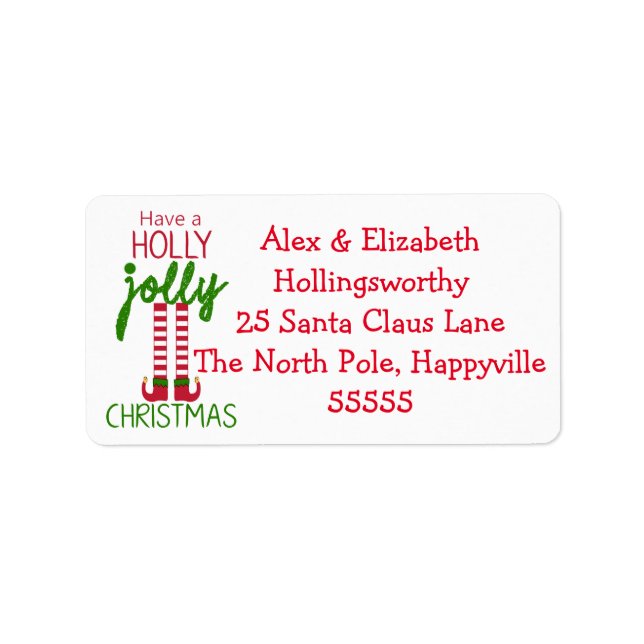 Christmas Elf  - Have A Holly Jolly Christmas Label (Front)