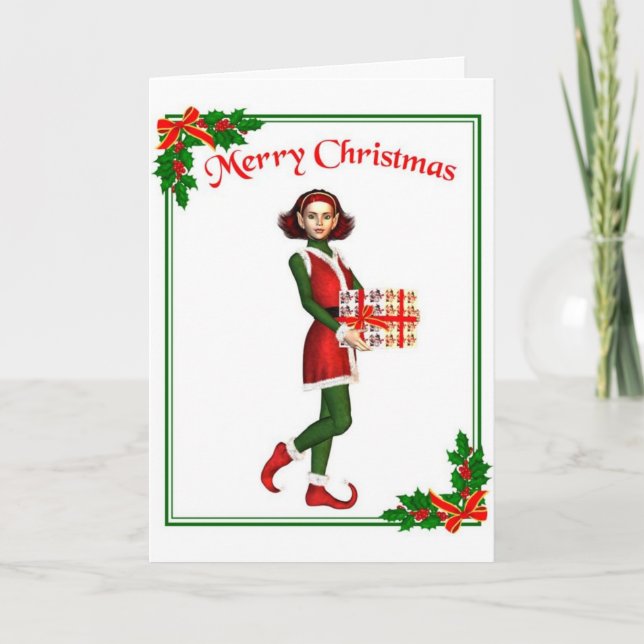 Christmas Elf Holiday Card (Front)