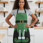 Christmas Elf Holiday Green Apron