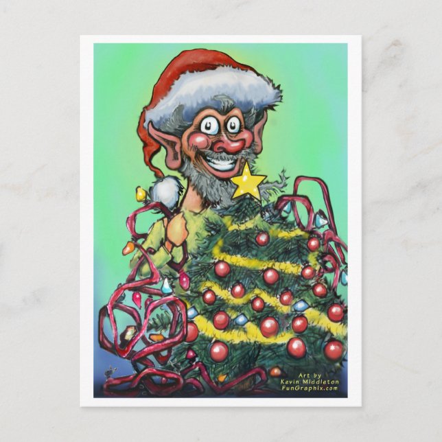 Christmas Elf Holiday Postcard (Front)