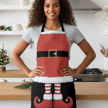 Christmas Elf Holiday Red Apron