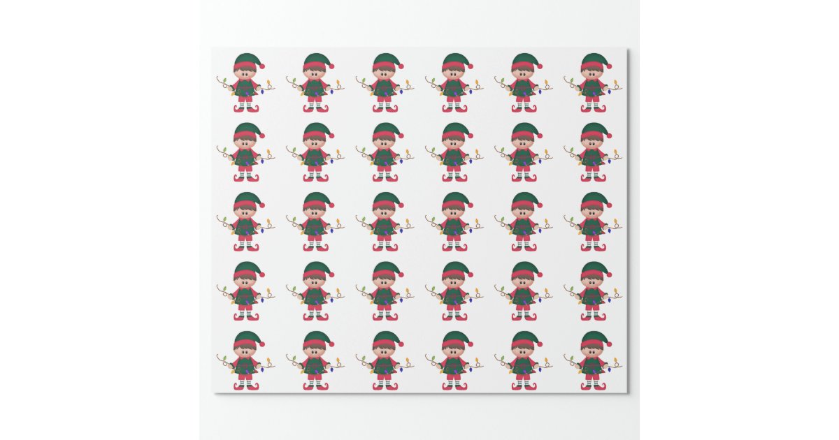 Christmas Elf Holiday wrapping paper | Zazzle