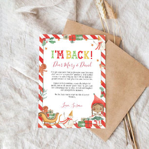 Christmas Elf I'm Back Letter Card