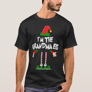 Christmas Elf I'm The Grandma Elf Matching Xmas T-Shirt