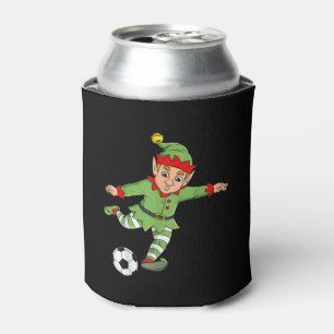 Christmas Elf Kicking Soccer Ball Funny Boys Girls Can Cooler