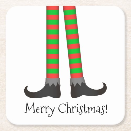 Christmas Elf Legs Coaster _ Striped Costume