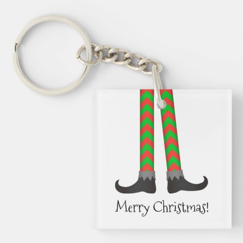 Christmas Elf Legs Keychain _ Chevron Costume