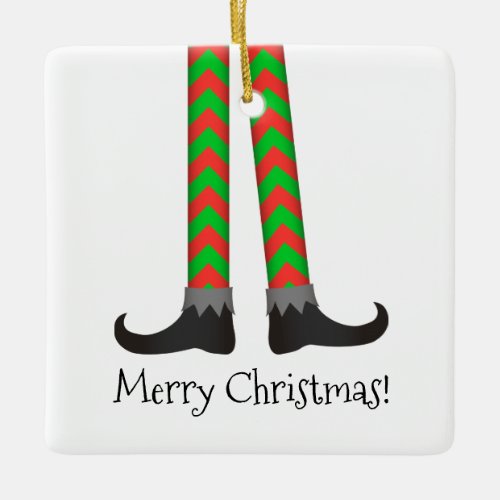 Christmas Elf Legs Ornament _ Chevron Costume