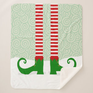 Christmas Elf Legs Sherpa Blanket