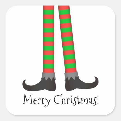 Christmas Elf Legs Sticker _ Striped Costume