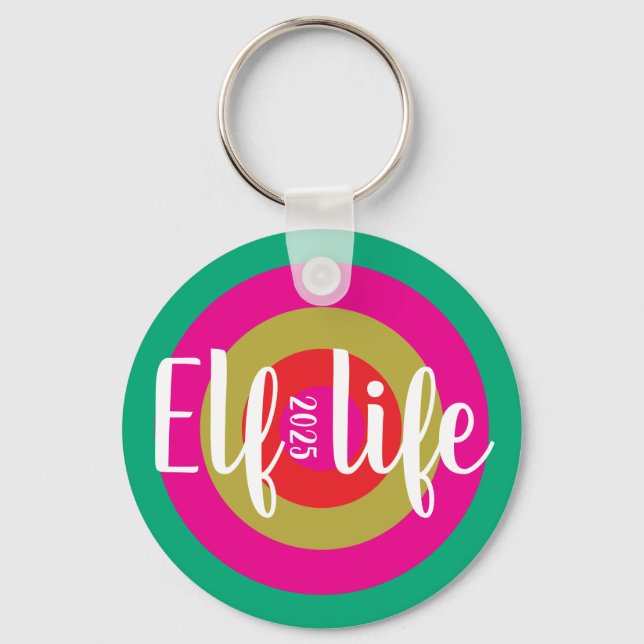 Christmas "Elf life"  Keychain (Front)