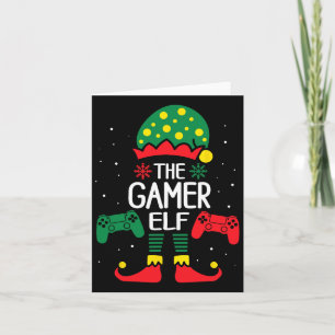 Christmas Elf Matching Gamer Family Gaming Boys Ki Card